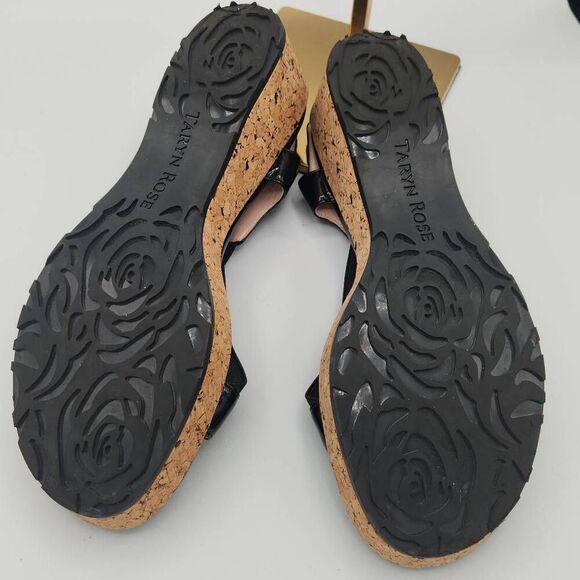Taryn Rose black platform wedge sandals size 9 - Picture 4 of 6
